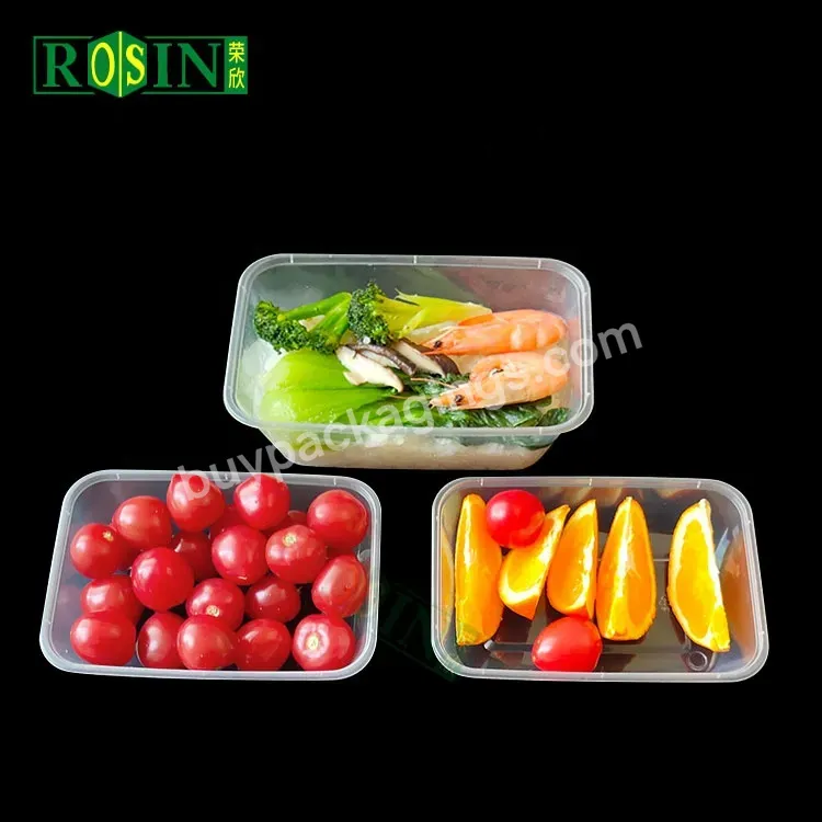 500ml Injection Clear Disposable Plastic Pp Takeaway Storage Food Box Meal Prep Containers With Lid