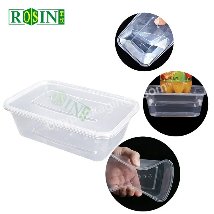 500ml Injection Clear Disposable Plastic Pp Takeaway Storage Food Box Meal Prep Containers With Lid