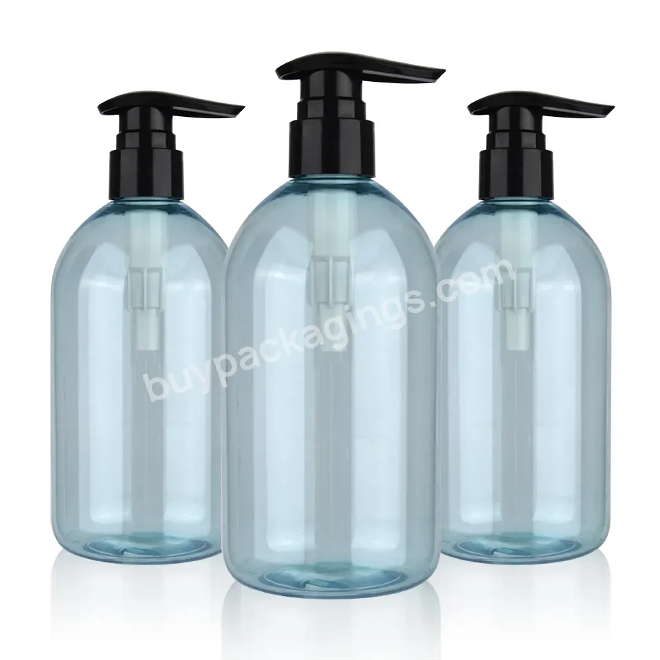 500ml Pet Empty Boston Round Personal Care Packaging Lotion Container Sanitizer Liquid Soap Shampoo Lotion Bottle