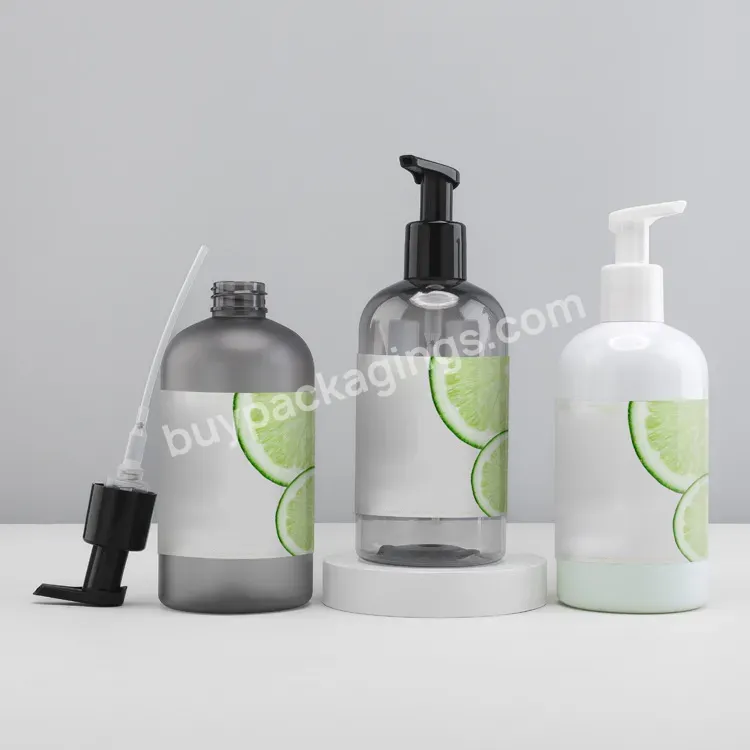 500ml Round Pet Plastic Lotion Bottle With Aluminum Treatment Pump Luxury Body Lotion Packaging Lotion Bottle