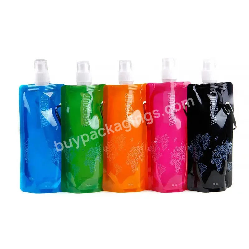 500ml Stand Up Water Pouch With Spout For Outdoor Foldable Liquid Carrying Bag