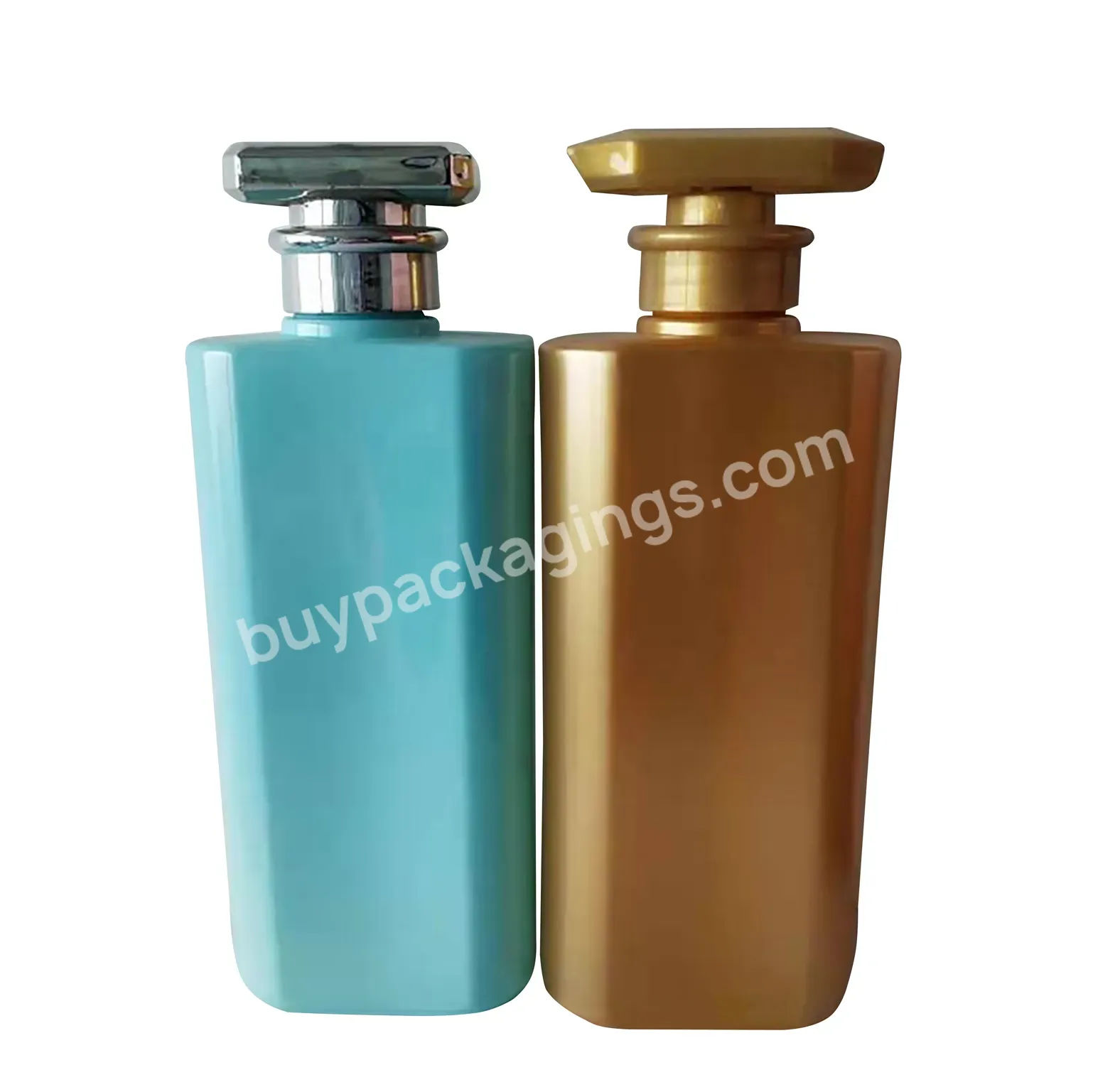 500ml Wholesale Flat Square Custom Color Shampoo Shower Gel Conditioner Plastic Empty Lotion Bottle With Square Top