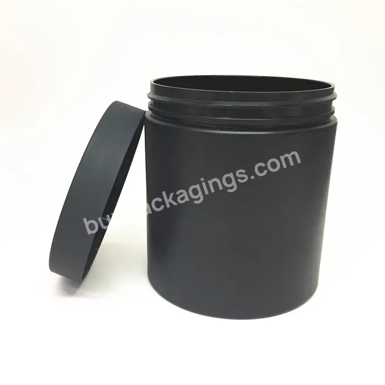 500ml/16oz Low Price Matte Black Empty Hair Gel Plastic Pet Cream Jar