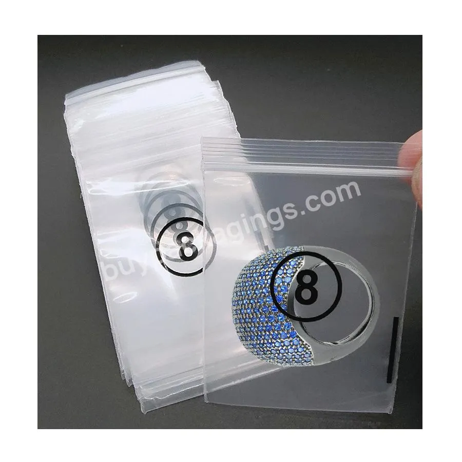 500Pcs Transparent Resealable Zip lock PE Accessories Jewelry Ring Package Mini Small Plastic Bag With Size Zipper