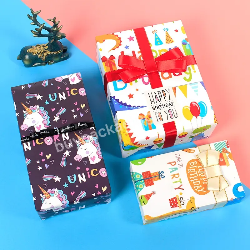 50*70cm/sheet 80gsm Kiddyding Printed Gift Wrapping Paper For Baby Shower Kids Birthday