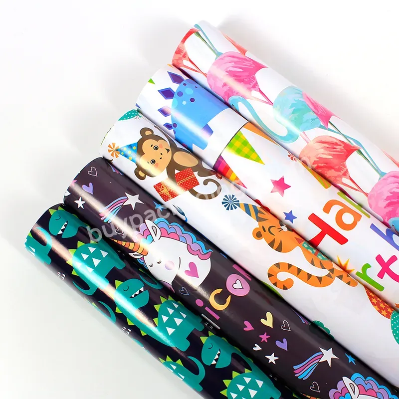 50*70cm/sheet 80gsm Kiddyding Printed Gift Wrapping Paper For Baby Shower Kids Birthday