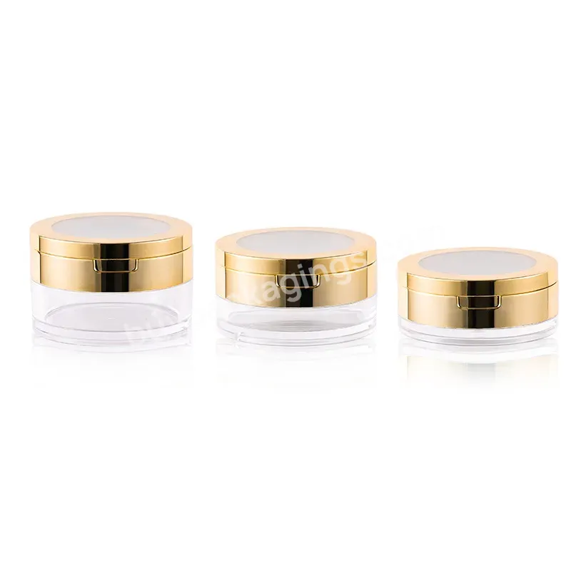 50/80/100g Wholesale Clear Plastic Cream Jar Capsule Bottle With Electroplated Gold Cap Cosmetic Packaging Cream Bottle