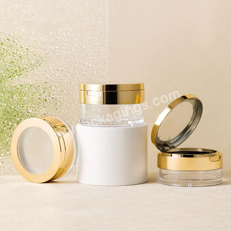 50/80/100g Wholesale Clear Plastic Cream Jar Capsule Bottle With Electroplated Gold Cap Cosmetic Packaging Cream Bottle