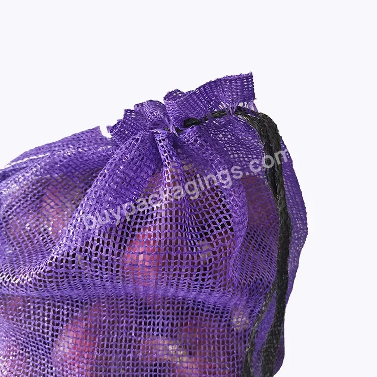 50*80cm 25kg 30kg Customized Potato Onion Fruit Vegetables Packages Sack Pe Raschel Mesh Bag