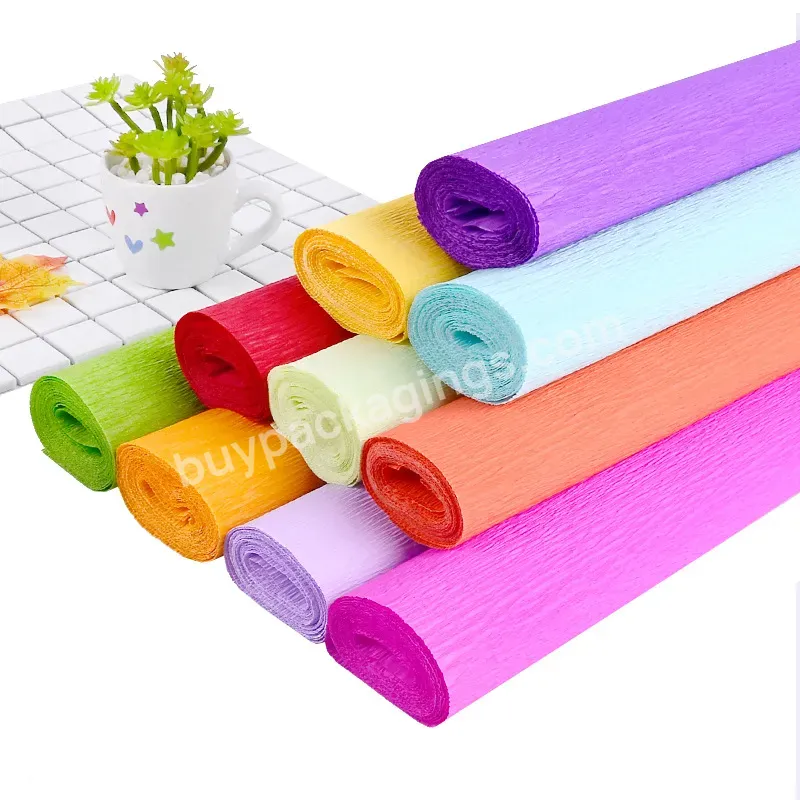 50cm*2.5m Per Roll Packing Crepe Paper Art Craft Paper Diy Colorful Springy Crepe Paper