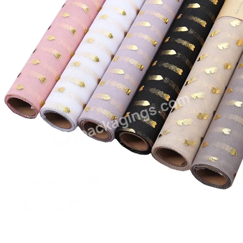 50cm*5y Rolling Polyester 3d Mesh Flower Wrapping Paper