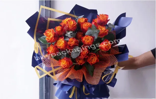 50cm*5yards Per Roll Newly Colorful Flower Wrapping Paper Bouquets Paper Square Grid Flower Wrapping Mesh