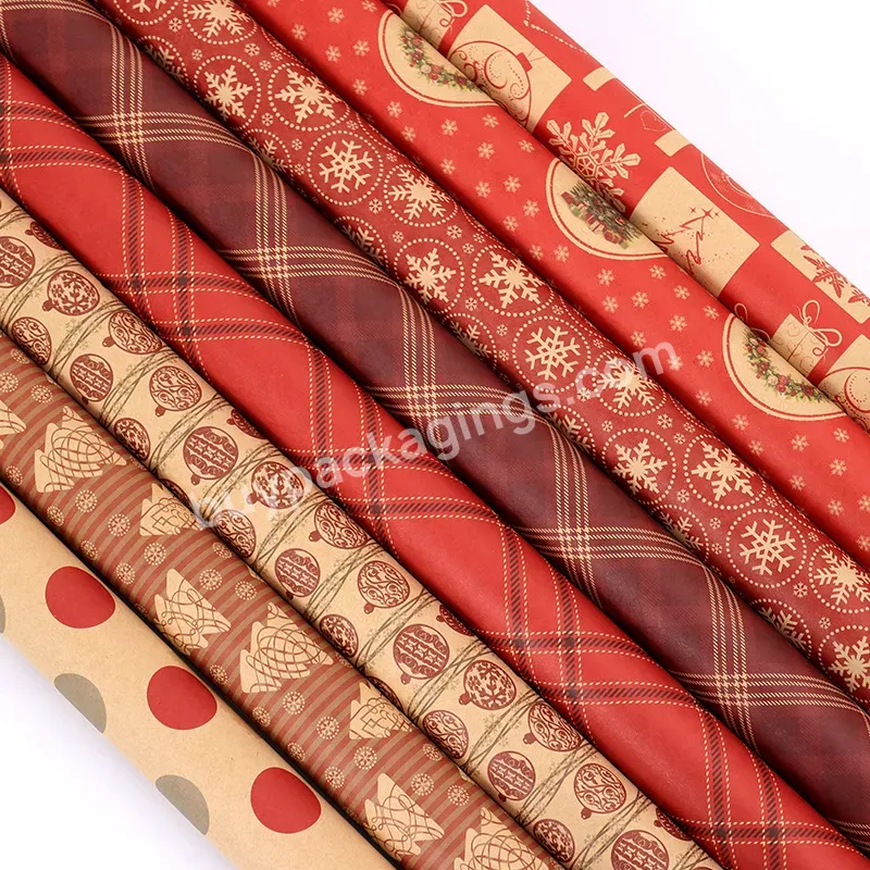 50cm*76cm Custom Printed Christmas Gift Wrapping Paper For Festival Gift Packaging