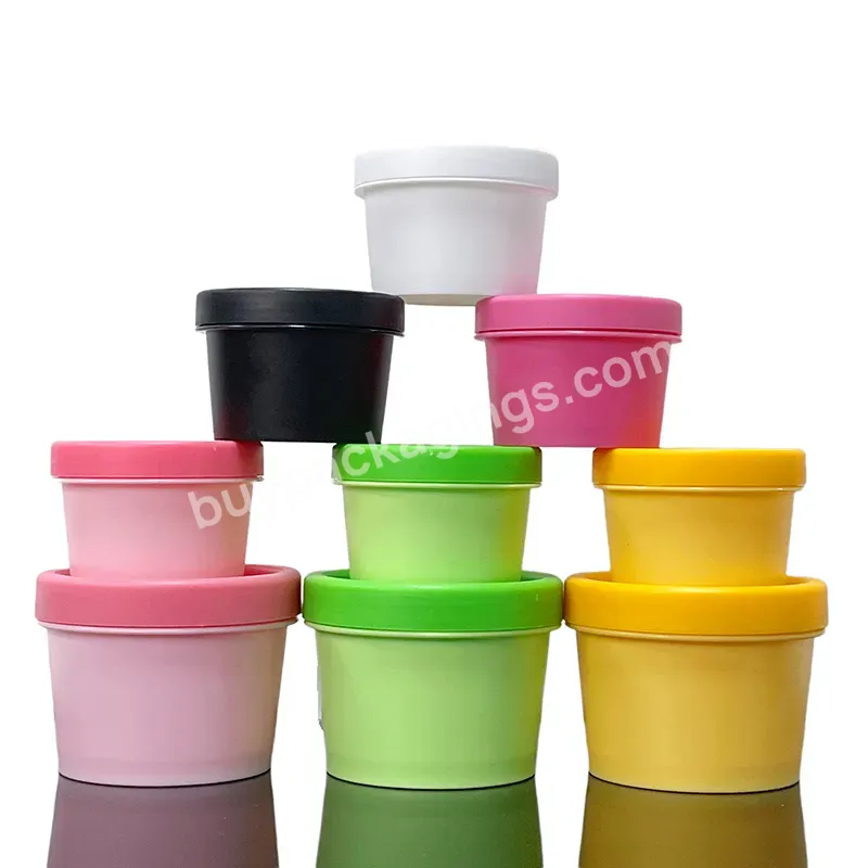 50g 100g 200g Empty Colorful Plastic Face Body Cream Hair Conditioner Jars Scrub Lip Plastic Container For Cosmetic Packaging