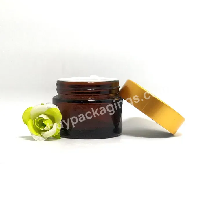 50g 100g Amber Brown Eye Face Body Cream Cosmetic Bottle Glass For Cream Cosmetic Skincare