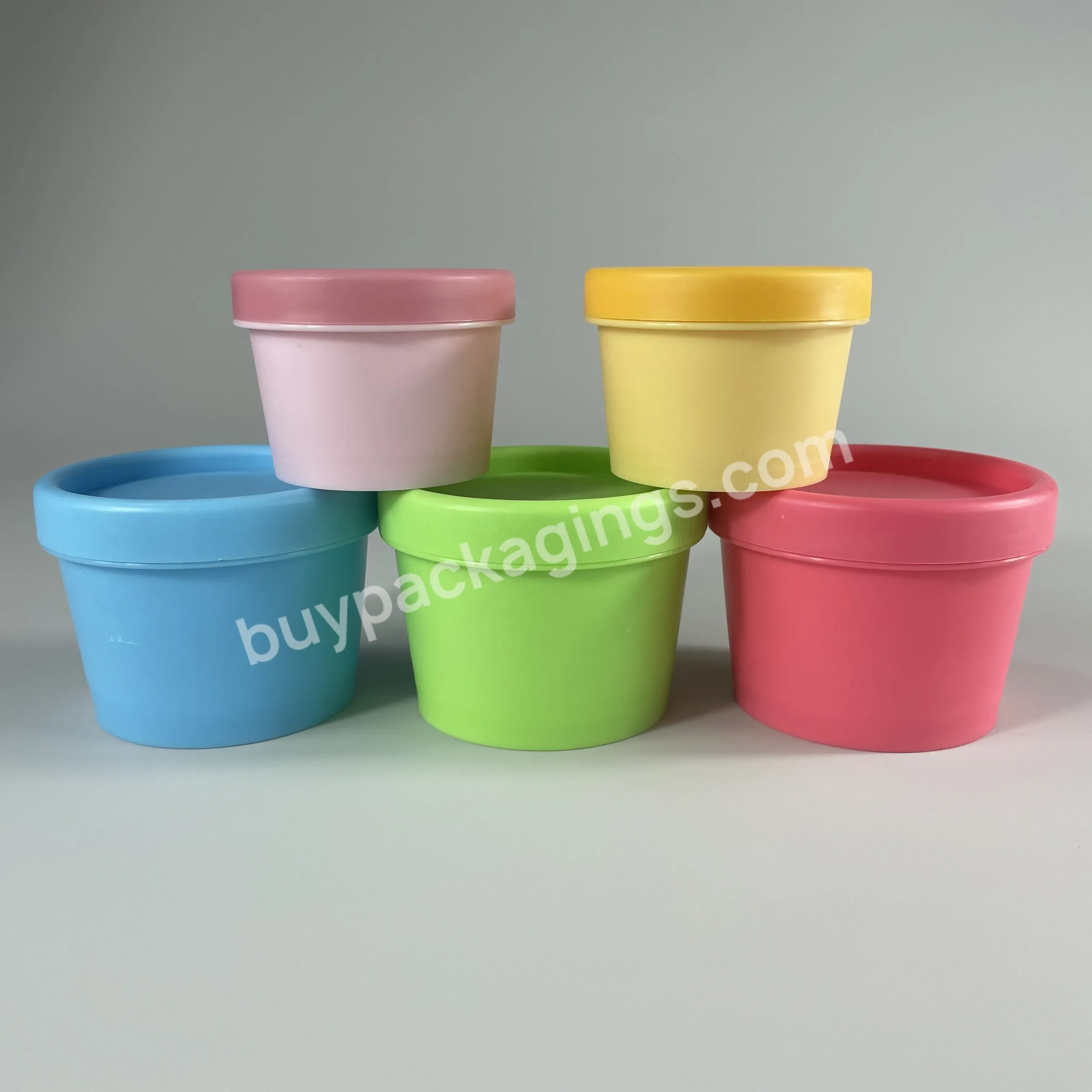 50g 100g Colored Plastic Cosmetic Lush Jar Makeup Hair Cream Container Ice Cream Pot With Inner Lid