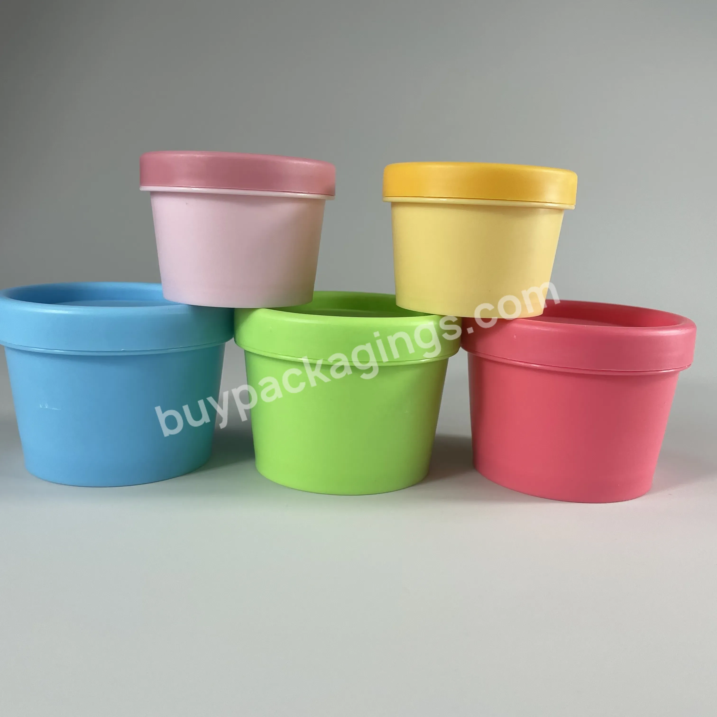 50g 100g Colored Plastic Cosmetic Lush Jar Makeup Hair Cream Container Ice Cream Pot With Inner Lid