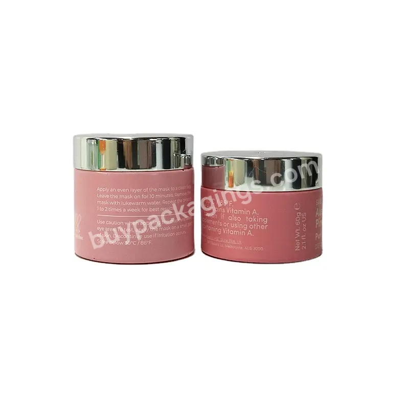 50g 100g Pink Cosmetic Jars Refillable Frosted Double Wall Glass Jar With For Cream Lotion Cosmetic Packaging