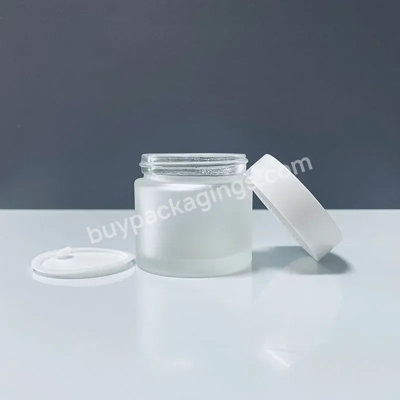 50g 100g Pink Cosmetic Jars Refillable Frosted Double Wall Glass Jar With For Cream Lotion Cosmetic Packaging