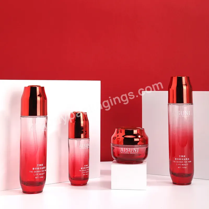 50g 40ml 100ml 120ml Luxury Cosmetic Glass Bottle Set Skincare Container Manufacturer Skincare Cosmetic Packaging Container