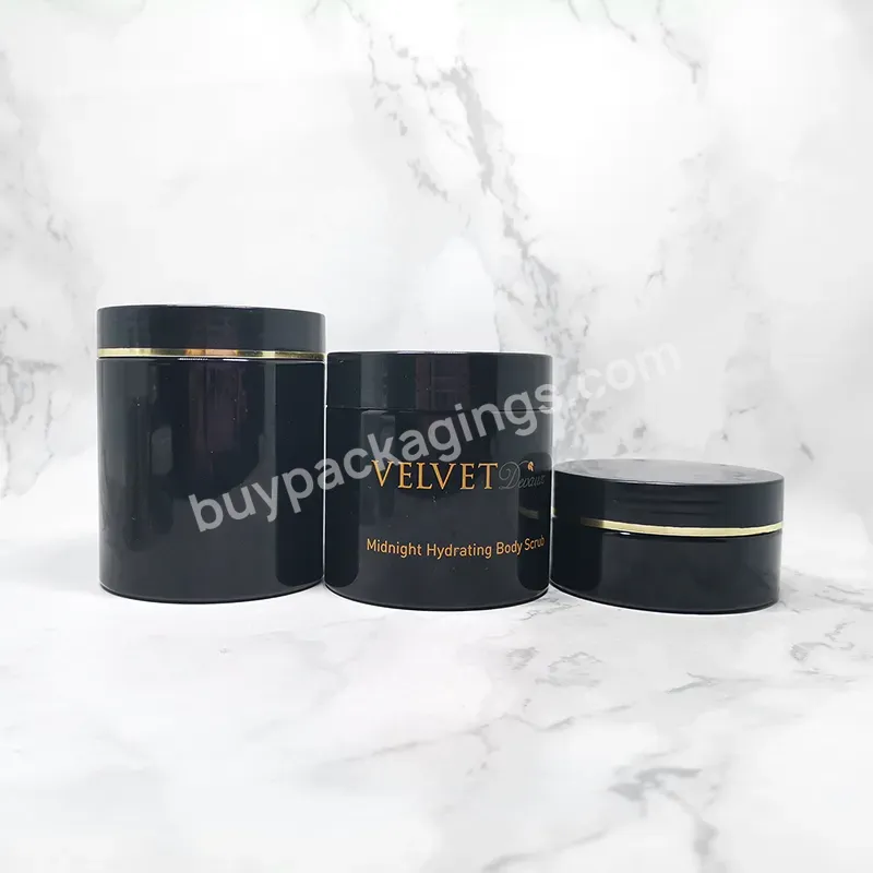 50g 60g 80g 100g 120g 150g 200g 250g 500g Pet Container Face Cream Body Butter Jars Black Plastic Cream Jar For Cosmetics