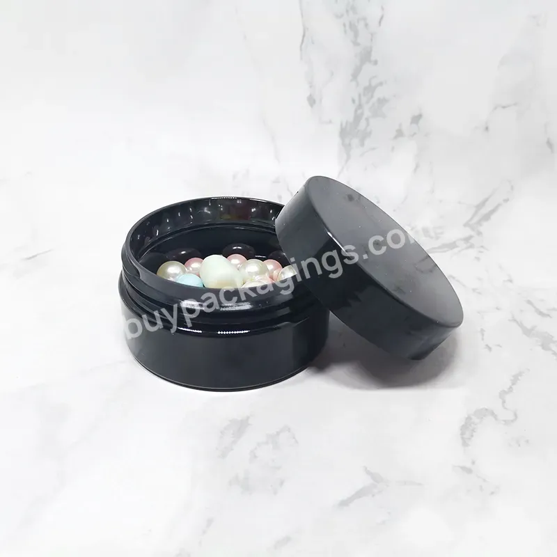 50g 60g 80g 100g Cosmetics Balm Wax Container Black Plastic Pet Jars For Hair Product