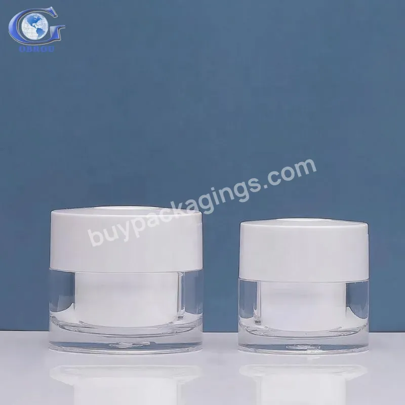 50g Cosmetic Jars Refillable White Transparent Double Wall Plastic Jar With For Cream Lotion Cosmetic Packaging