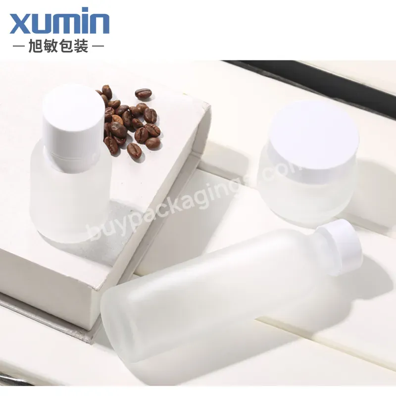 50g Cream Jar 50ml Foundation Glass Bottle 110ml 150ml Cosmetic Foundation Bottle Pump Glass Frosted Body Lotion Glass Bottle