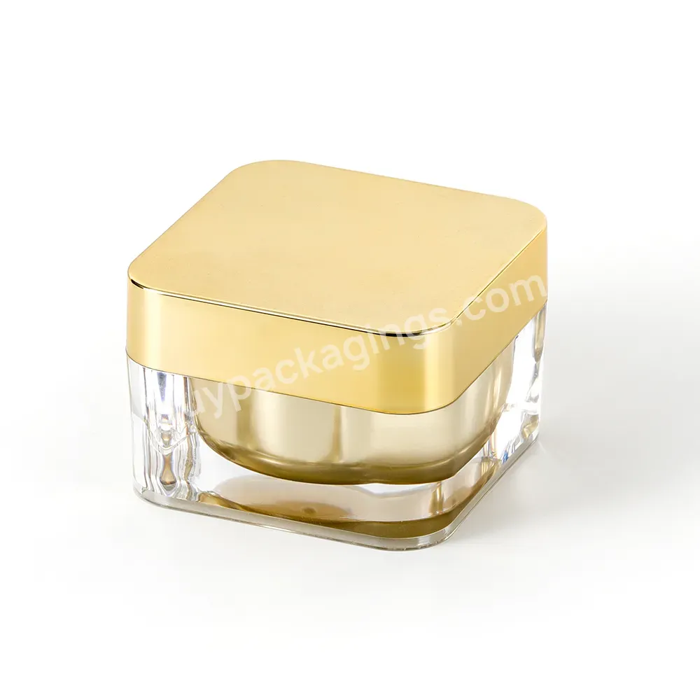 50g Empty Cosmetic Packing Container Gold Acrylic Cream Jar Pot