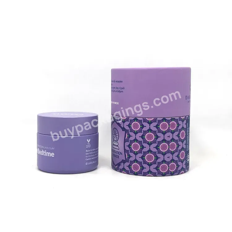 50g Empty Face Cream Jar Luxury Purple Frosted 1.7 Oz Opal White Porcelain Jars With Customized Paper Tube