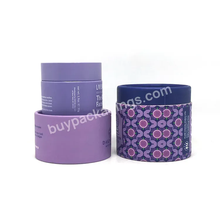 50g Empty Face Cream Jar Luxury Purple Frosted 1.7 Oz Opal White Porcelain Jars With Customized Paper Tube