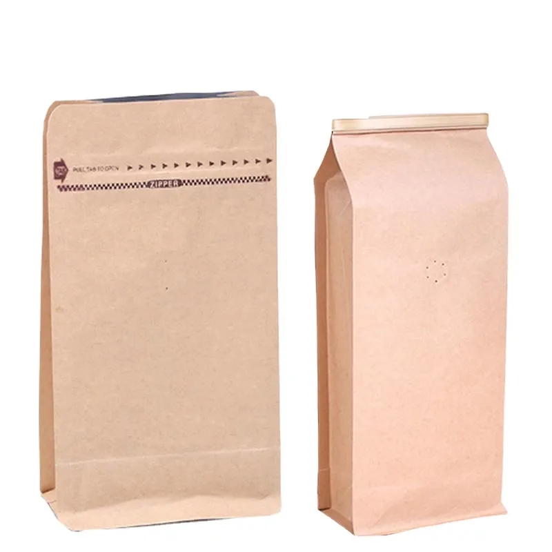 50G Packaging Free Sample Flat Bottom Tin Tie Kraft Paper Coffee Bag