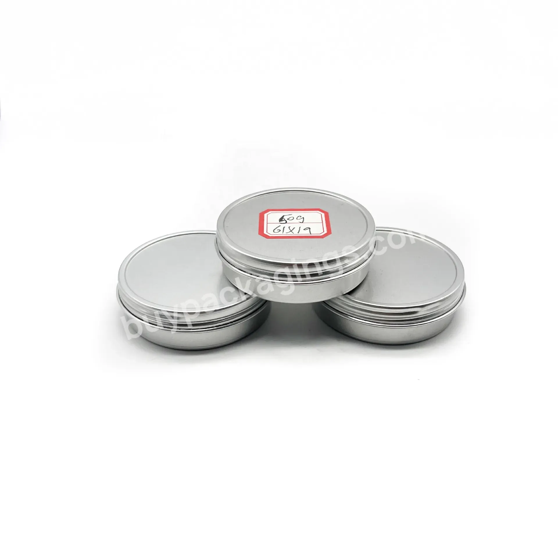50g Wider Diameter Silver Cosmetic Metal Aluminum Facial Cream Tin Hair Oil Container Jar
