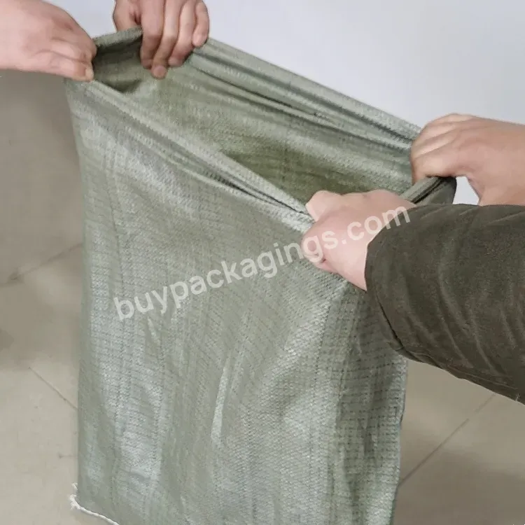 50kg Green Color Pp Woven Bag,Customizable Bulk Feed Carry Storage Bags For Sale Grey Green Pp Woven Bag