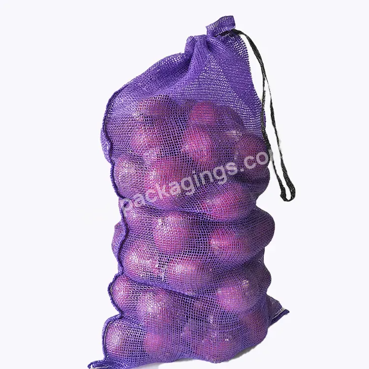 50kg Hdpe Mesh Bag For Vegetable And Fruit Leno Mesh Bag Onion Packing Bag Vegetable