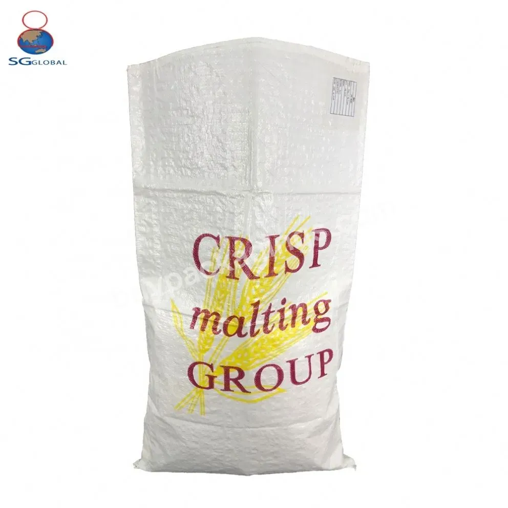 50kg White Pp Woven Polypropylene Rice Grain Packing Sacks Bags For Sale