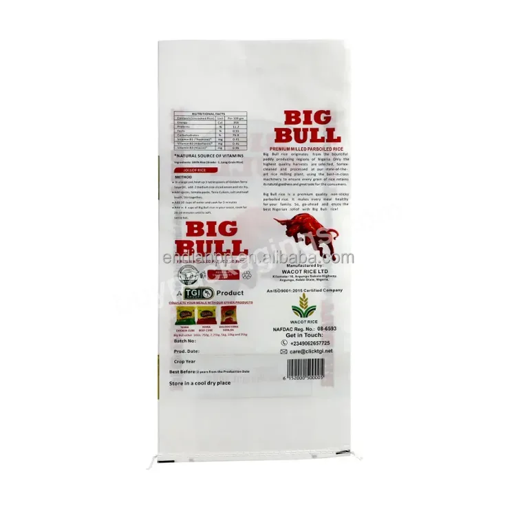 50lb,100lb Custom Printed Bopp Pp Plastic Woven Bag Maize Flour Feed Sacks