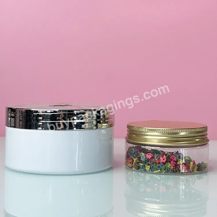 50ml 100ml 120ml 150ml 200ml 250ml 4oz 8oz White Plastic Pet Container Food Jar With Custom Plastic Lid Silver Lid - Buy Pet Container Food,8oz Plastic Jar,Plastic Jar Metal Lid.