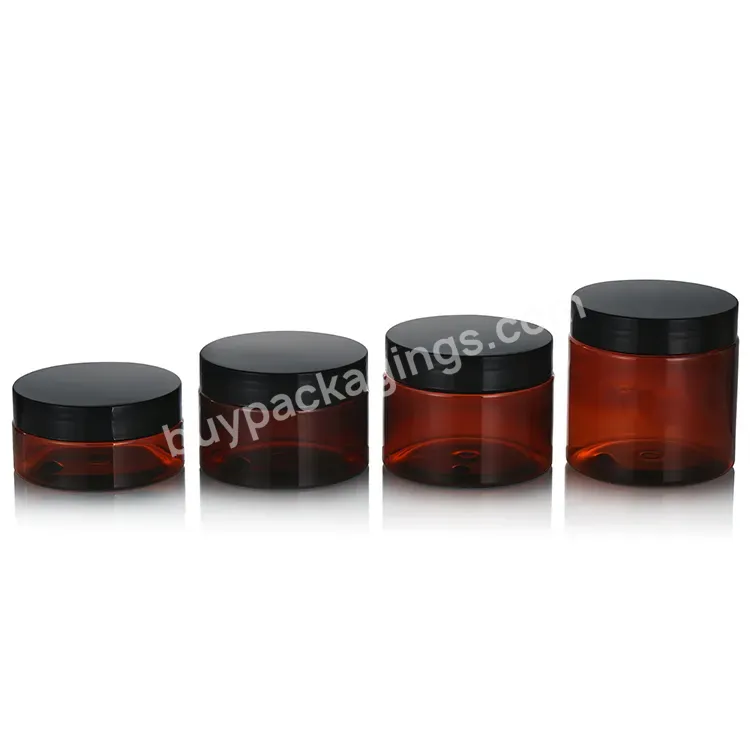 50ml 100ml 120ml 150ml 200ml 250ml Empty Clear Amber Plastic Jar Face Hair Cream 50g Cosmetic Pet Jar Container Packaging - Buy Clear Pet Wide Mouth Jar,Matte Black 15g 30g 50g 100g 120g 150g 200g 250g Round Plastic Cream Cosmetic Scrub Jar With Blac