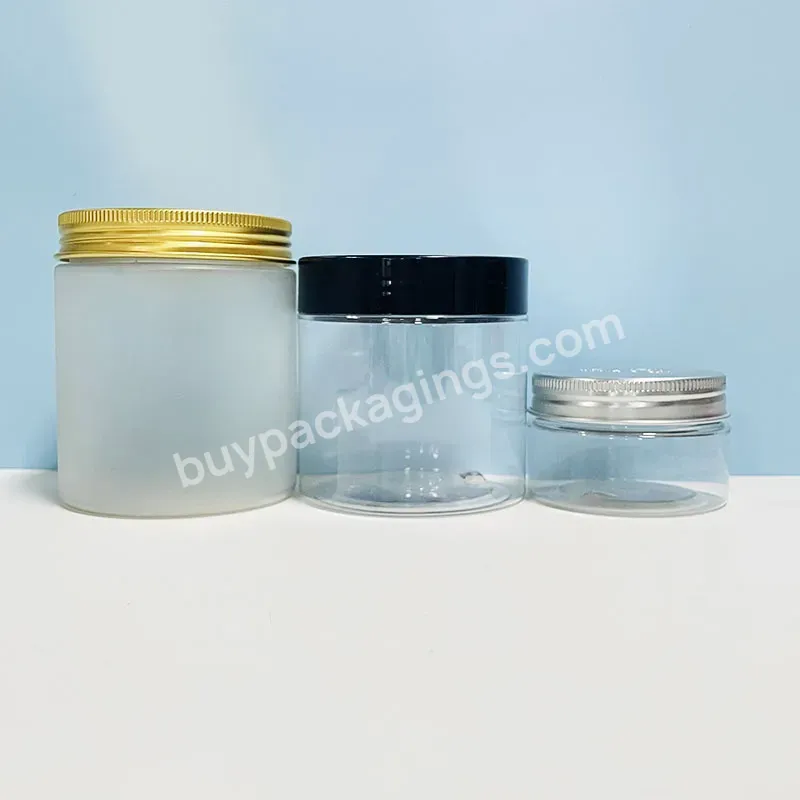 50ml 100ml 120ml 200ml 250ml 500ml Clear Black Pet Plastic Can Containers Storage Jar With Transparent Lid