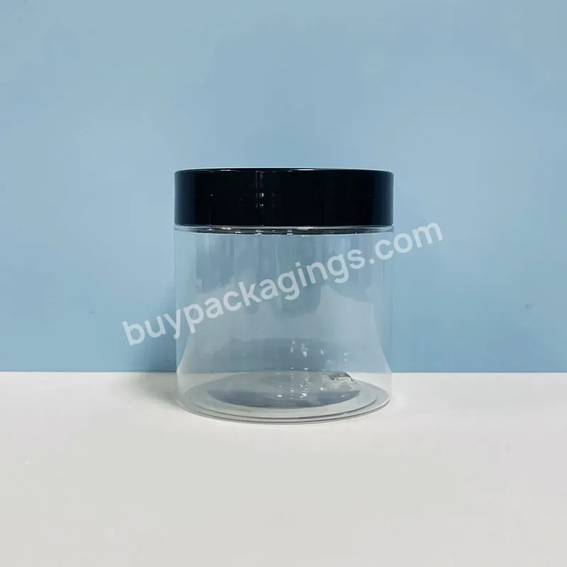 50ml 100ml 120ml 200ml 250ml 500ml Clear Black Pet Plastic Can Containers Storage Jar With Transparent Lid