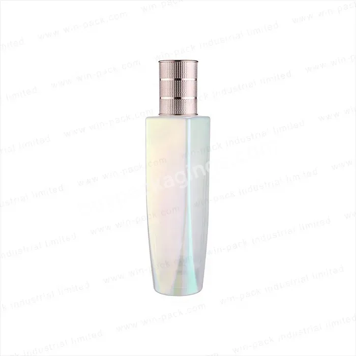 50ml 100ml 120ml Luxury Uv Shinny Glass Lotion Bottles With Pump Wholesale For Cosmetic Packaging