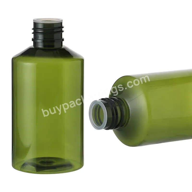 50ml 100ml 150ml 200ml Dark Green Oblique Shoulder Pet Plastic Bottle Spray Pump Emulsion Bottle With Aluminum Black Sprayer