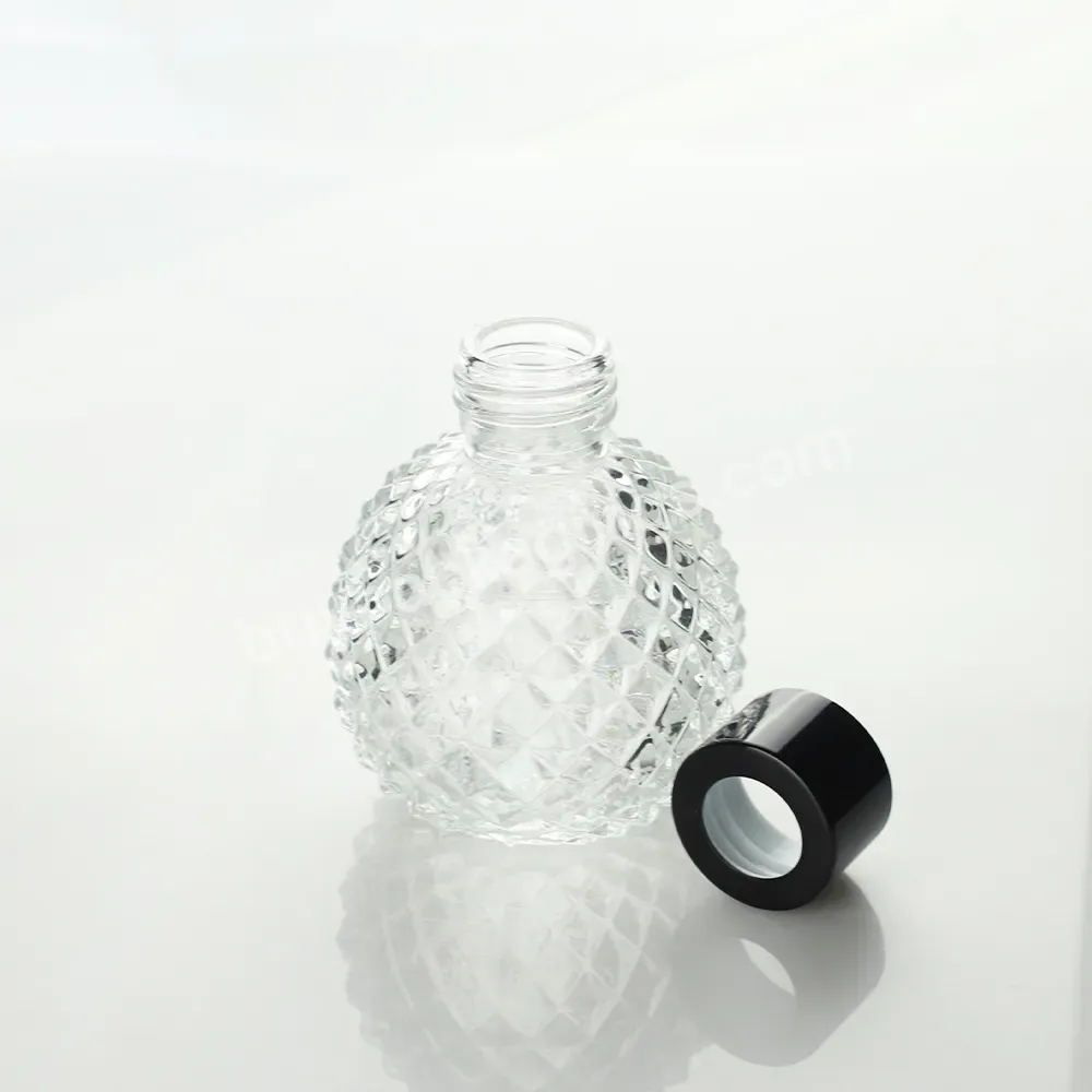 50ml 100ml 150ml 200ml Empty Luxury Round Clear Aroma Oil Perfume Reed Difusor Glass Diffuser Bottle With Screw Lids Wholesale