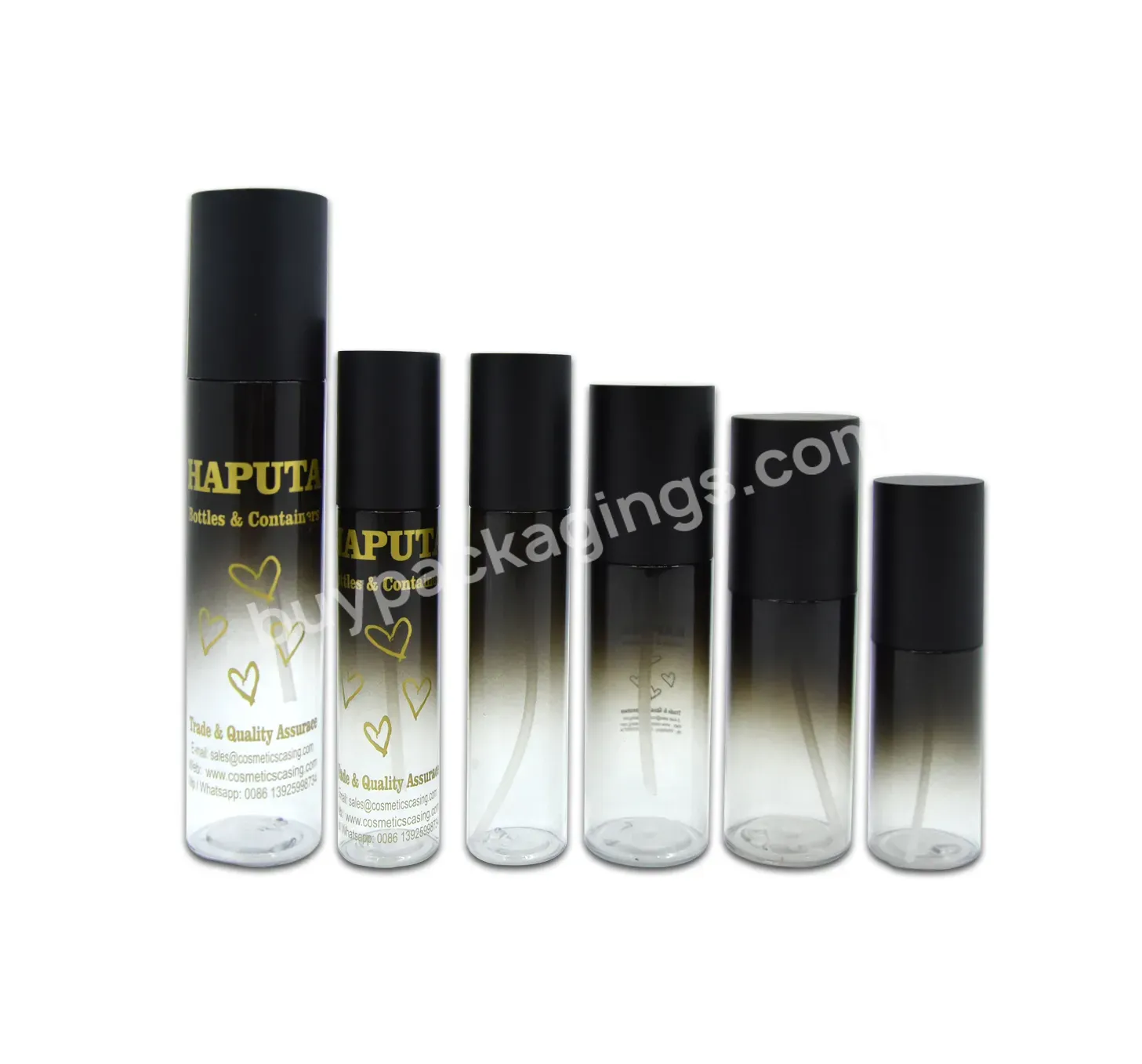 50ml 100ml 150ml 200ml Factory Price Unique Gradient Black Pet Lotion Bottle With Pump Body Cream Container