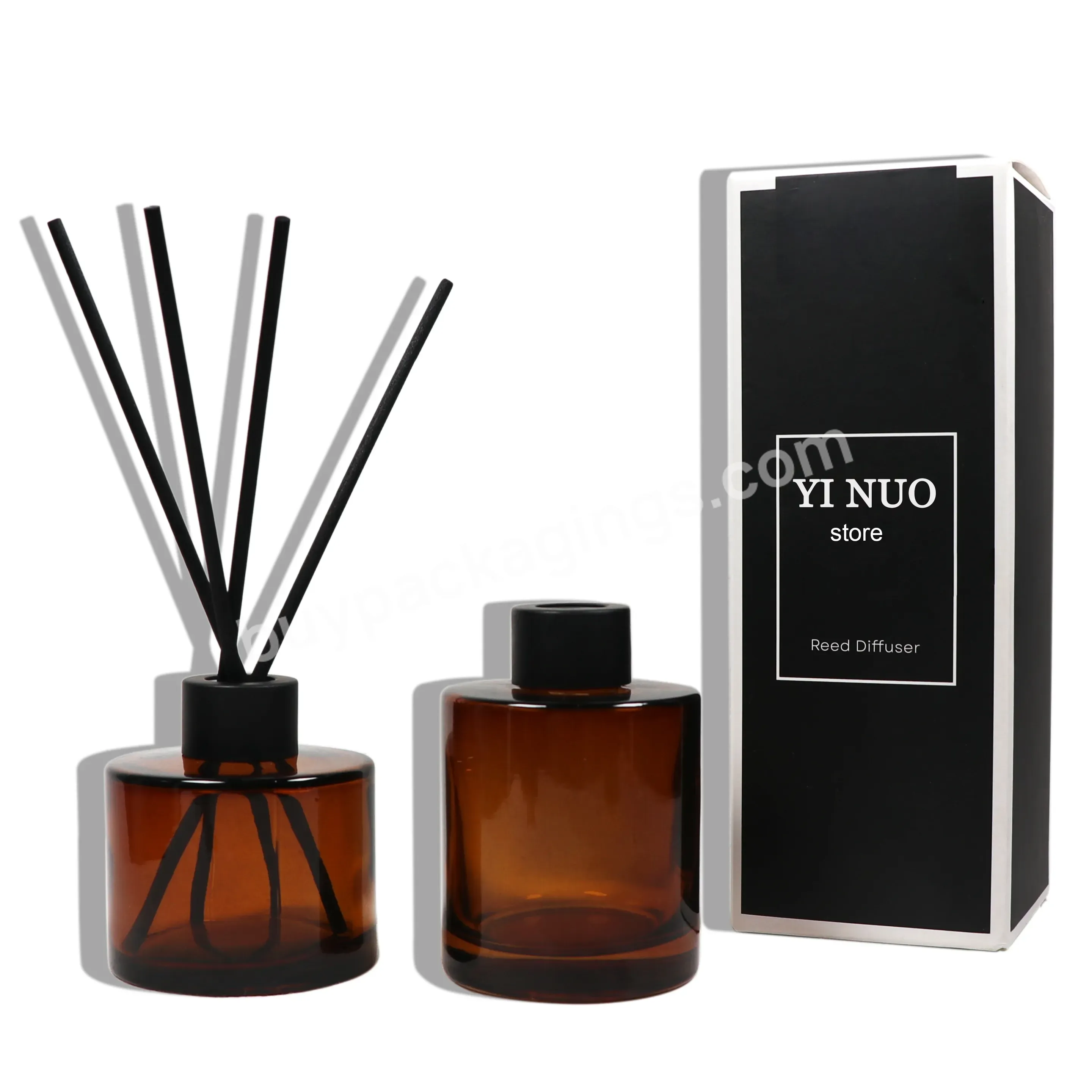 50ml 100ml 150ml 200ml Luxury Reed Diffuser Bottle With Box Amber Reed Diffuser Bottle