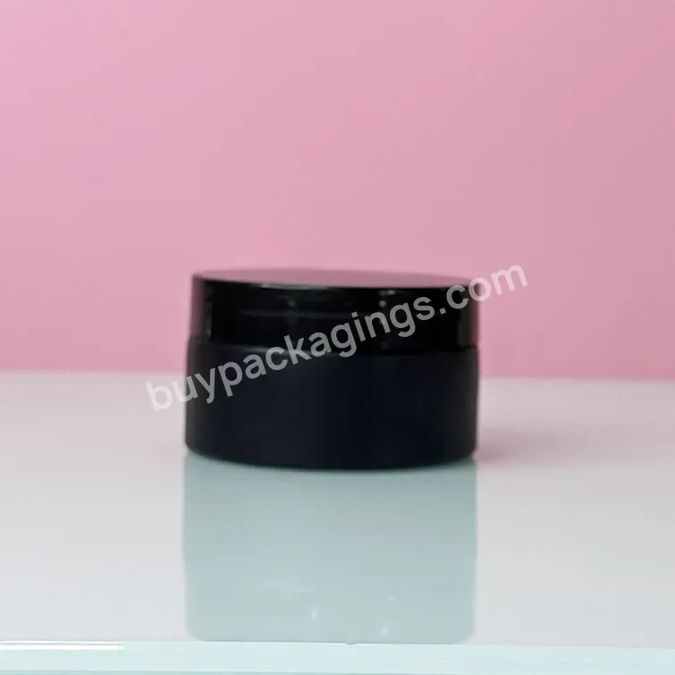 50ml 100ml 150ml 200ml Refillable Wide Mouth Pet Body Butter Container 200g Black Cream Jars Plastic Skincare Jar