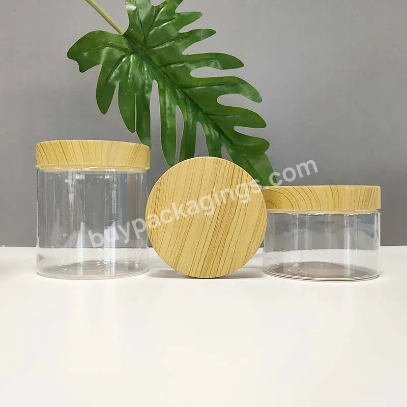 50ml 100ml 200ml 250ml 500 Ml Round Empty Plastic Cream Jar Cosmetics Pet Face Facial Cream Body Butter Jars With Lid