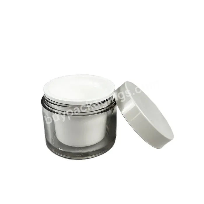 50ml 100ml 240ml Empty Double Wall Replaceable Cream Jar With Screw Lid Refilling Inner Jar Cosmetic Cream Jars