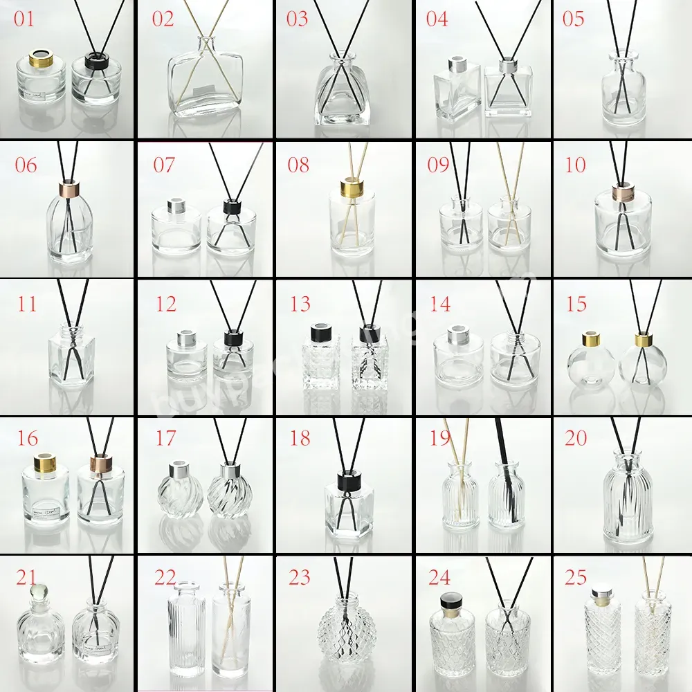 50ml 100ml Air Freshener Aroma Oil Perfume Home Fragrance Empty Flat Square Transparent Room Glass Reed Diffuser Bottles